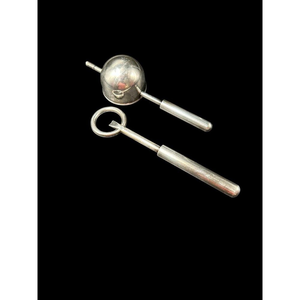 Silver Plated Jigger & Bottle Opener Mid Century PM Italy Barware Neiman Marcus